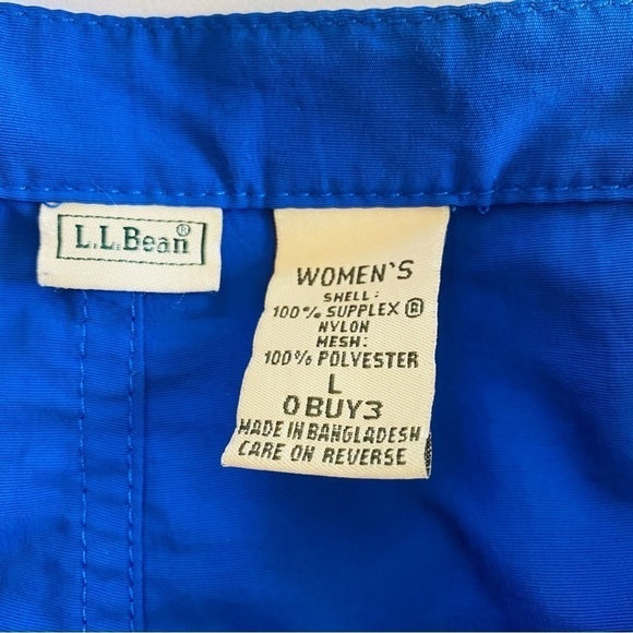 LL Bean Cobalt Blue Nylon Quick Drying Drawstring Waist Shorts Size LARGE - Picture 2 of 6